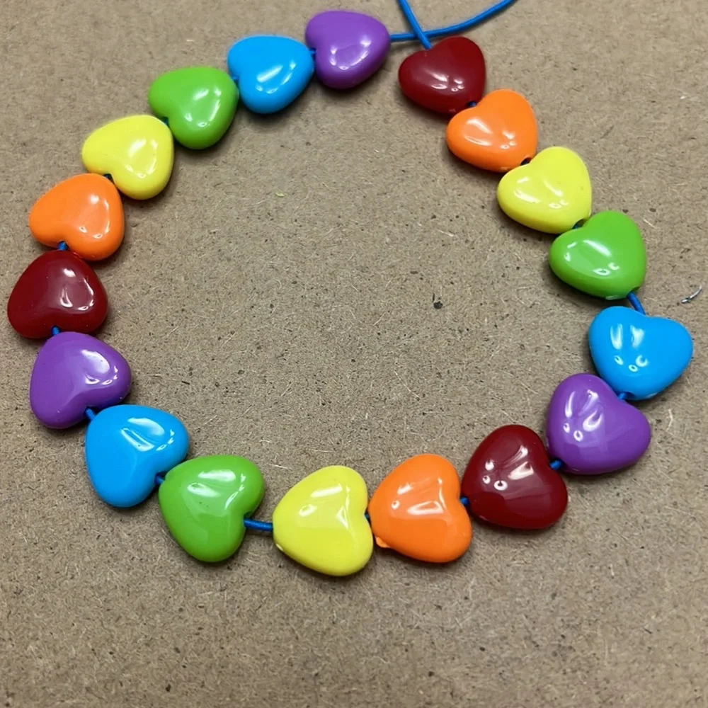 Handmade Rainbow 🌈 Hearts Bracelet